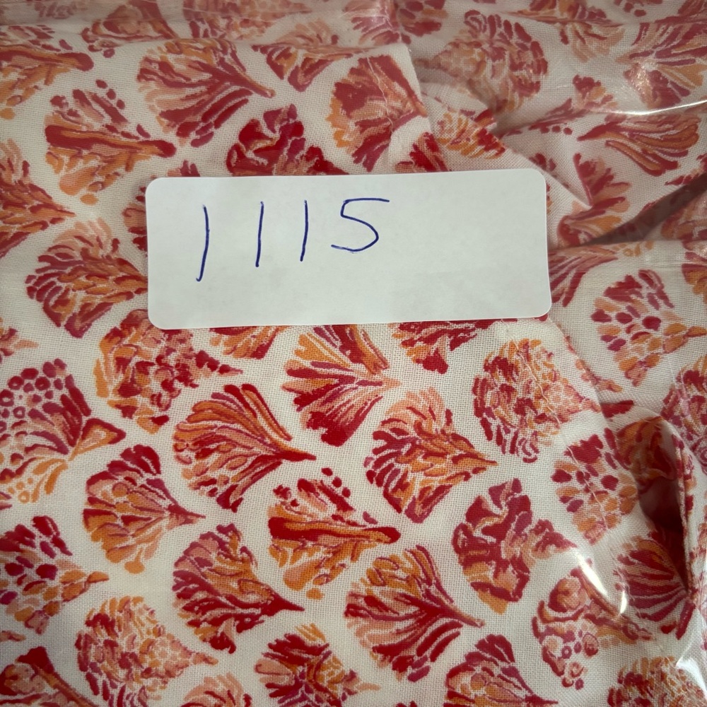 Stella Parker Womens Shell Print Button Up Top Size Large Coral Office Career - Picture 7 of 7